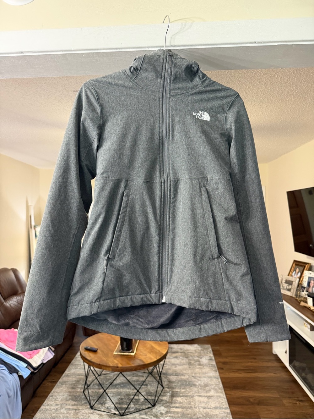The North Face Women's Charcoal Gray Hooded Softshell Jacket